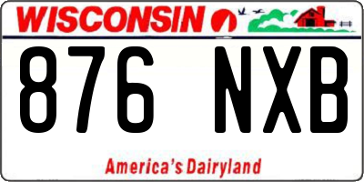 WI license plate 876NXB