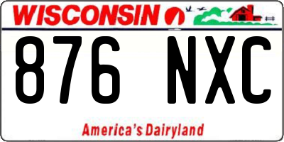 WI license plate 876NXC