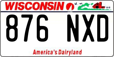 WI license plate 876NXD