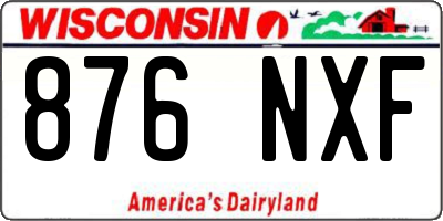 WI license plate 876NXF