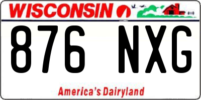 WI license plate 876NXG