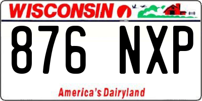 WI license plate 876NXP
