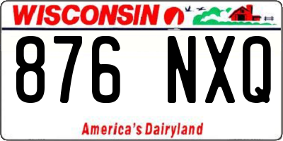 WI license plate 876NXQ