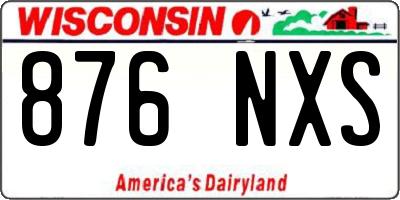 WI license plate 876NXS