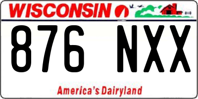 WI license plate 876NXX