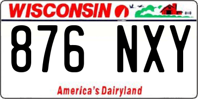 WI license plate 876NXY