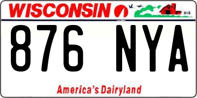 WI license plate 876NYA