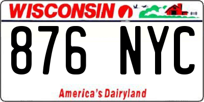 WI license plate 876NYC