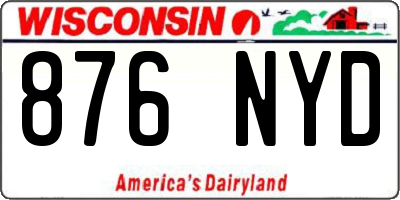 WI license plate 876NYD