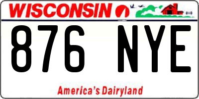 WI license plate 876NYE
