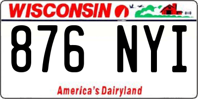 WI license plate 876NYI
