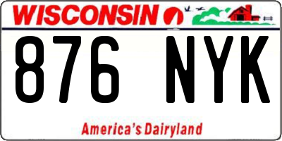WI license plate 876NYK