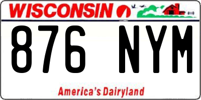 WI license plate 876NYM