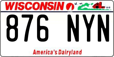 WI license plate 876NYN