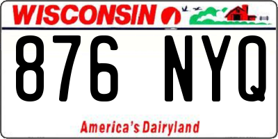 WI license plate 876NYQ