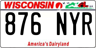 WI license plate 876NYR