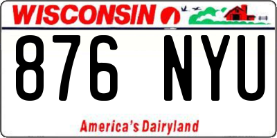 WI license plate 876NYU
