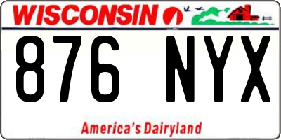 WI license plate 876NYX