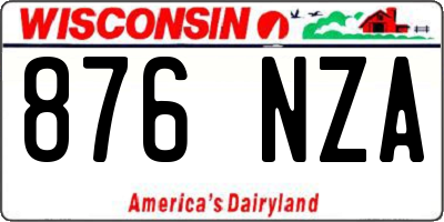 WI license plate 876NZA