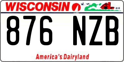 WI license plate 876NZB