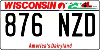 WI license plate 876NZD