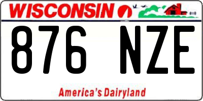 WI license plate 876NZE
