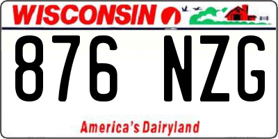 WI license plate 876NZG