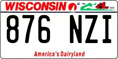 WI license plate 876NZI