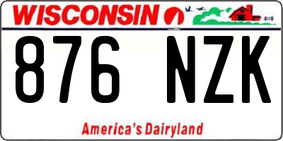 WI license plate 876NZK