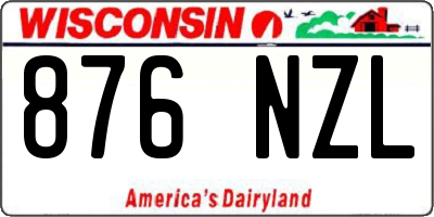 WI license plate 876NZL