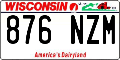 WI license plate 876NZM