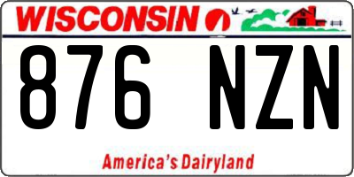 WI license plate 876NZN