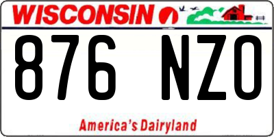 WI license plate 876NZO
