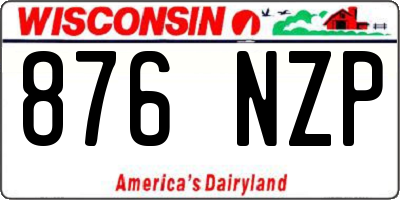 WI license plate 876NZP