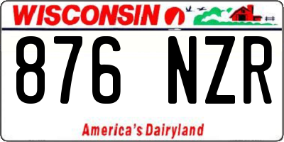 WI license plate 876NZR