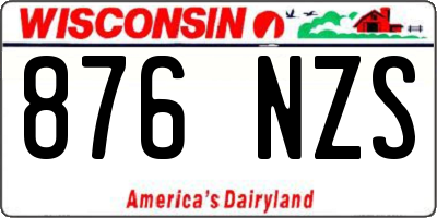 WI license plate 876NZS
