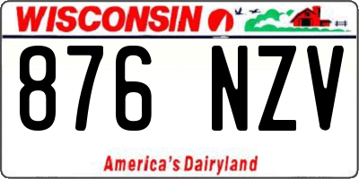WI license plate 876NZV