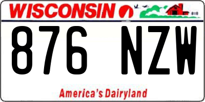 WI license plate 876NZW