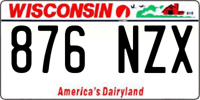 WI license plate 876NZX