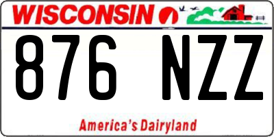 WI license plate 876NZZ