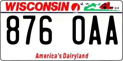 WI license plate 876OAA