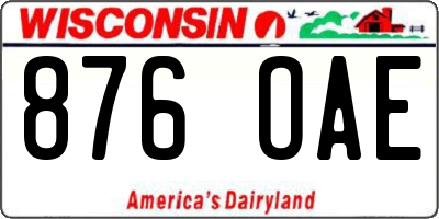 WI license plate 876OAE