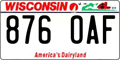 WI license plate 876OAF
