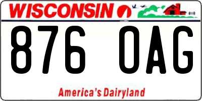 WI license plate 876OAG