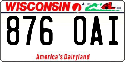 WI license plate 876OAI