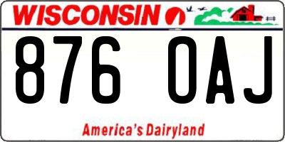 WI license plate 876OAJ