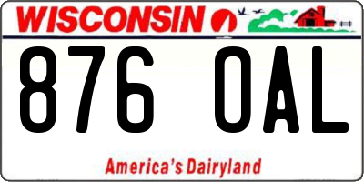 WI license plate 876OAL