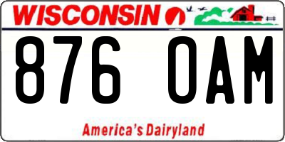 WI license plate 876OAM