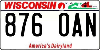 WI license plate 876OAN