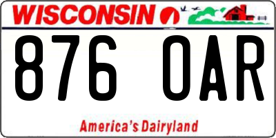 WI license plate 876OAR